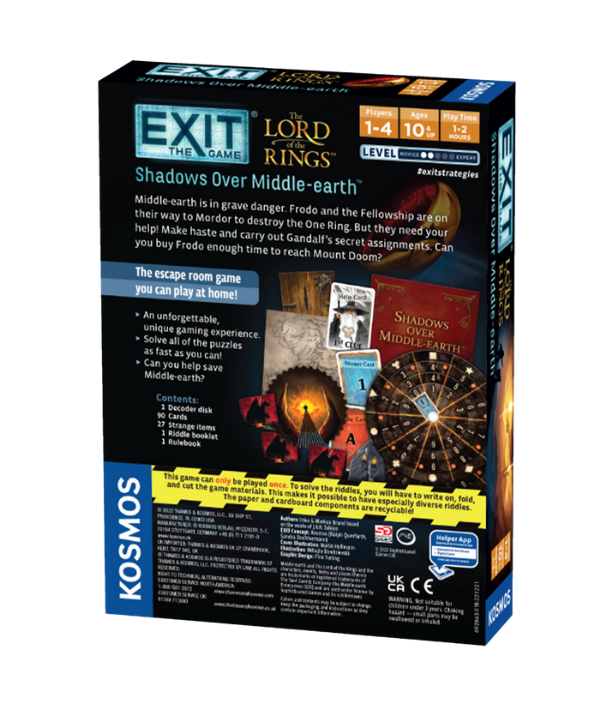 Back of box for Exit: Lord of the Rings Shadows over Middle-earth